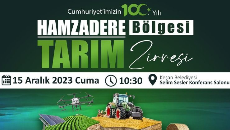 Hamzadere Bölgesi Tarım Zirvesi Toplantısı, Bugün Gerçekleştirilecek.